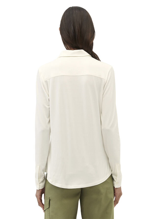 Jersey-blouse, long sleeve, collar,