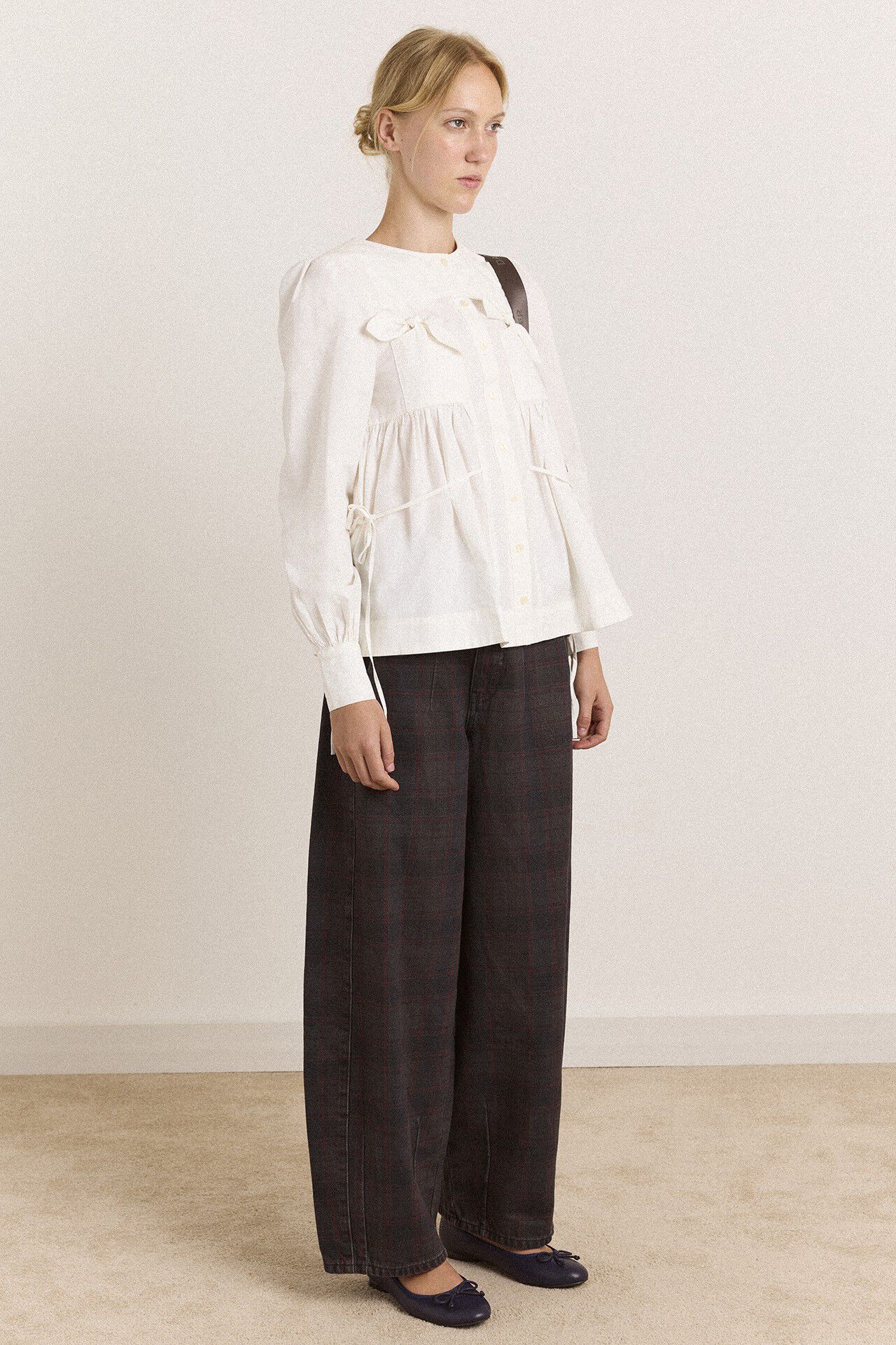 LETTIE BOW DETAIL BLOUSE - WHITE