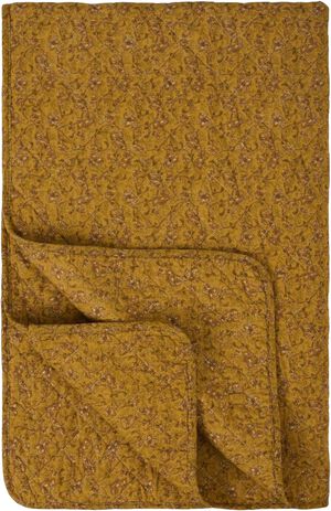 Quilt mustard m/gr&oslash;nne, gr&aring; og brune