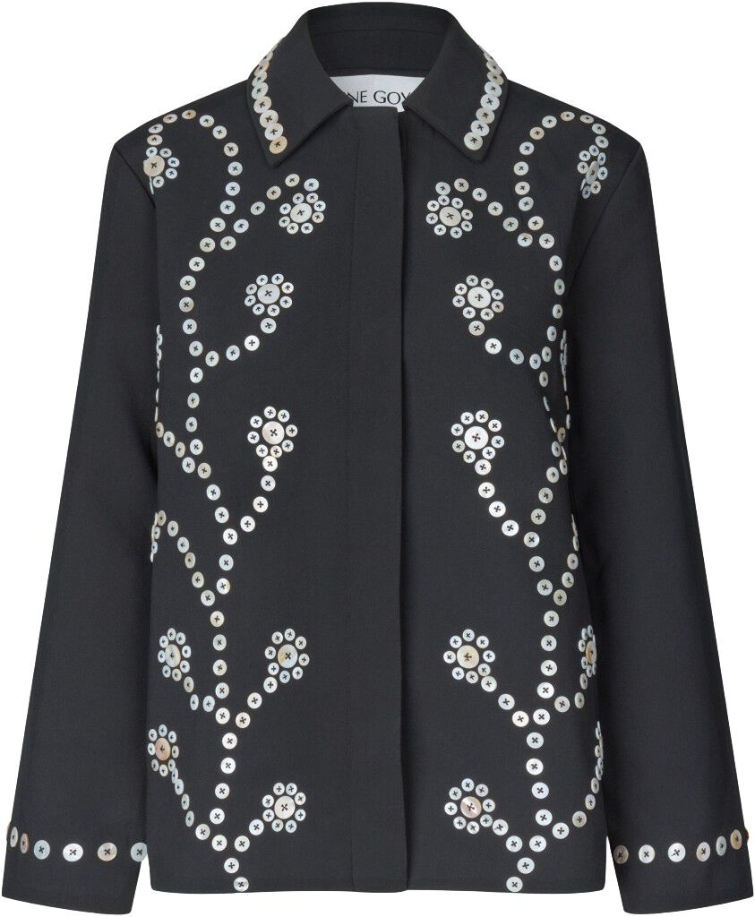 2550 Embellished Bonded Crepe, Relaxed Fit Jacket