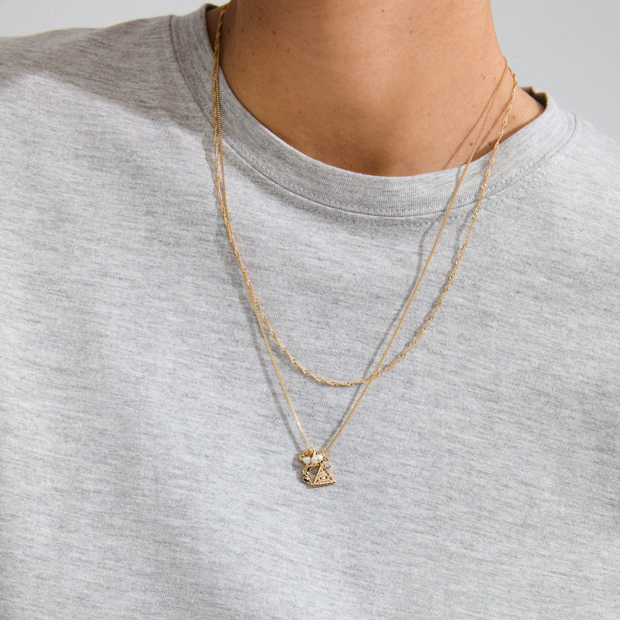 BETWEEN necklace 2-in-1 gold-plated