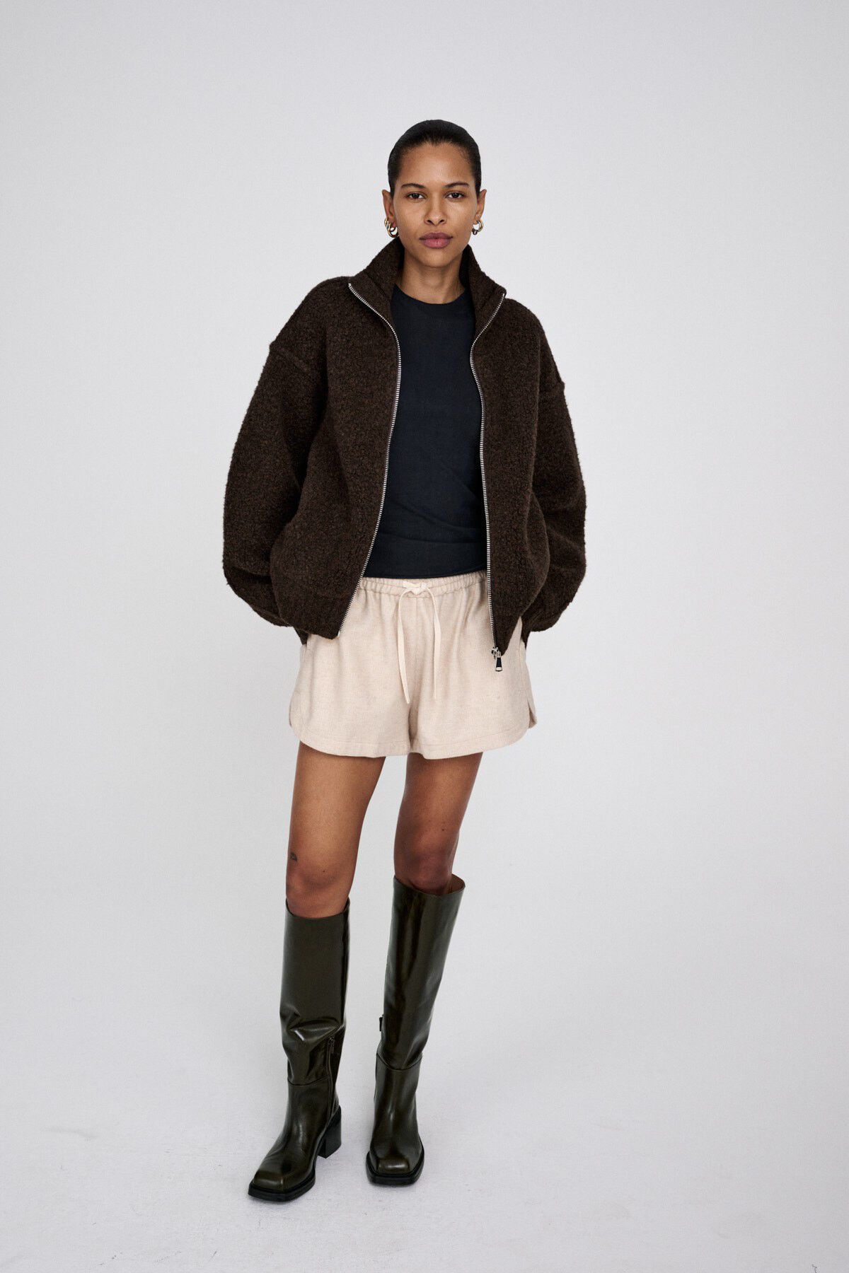 Sheep knit high collar jacket - Sig