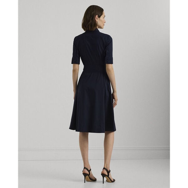 Belted Cotton-Blend Shirtdress