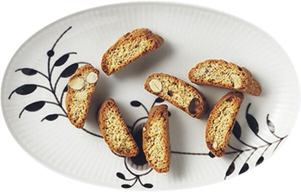 Black Fluted Mega Oval Asiette 23,5cm