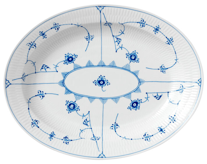 Musselmalet Riflet 36,5 cm. fad