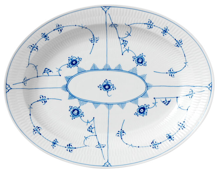 Musselmalet Riflet 36,5 cm. fad