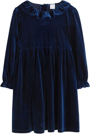 Soft long-sleeved dress in velvet w
