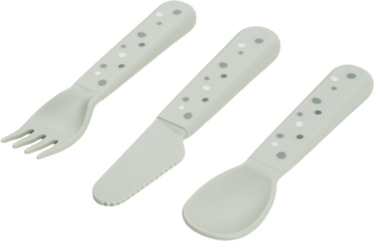 Foodie bestiksæt Happy dots Grøn