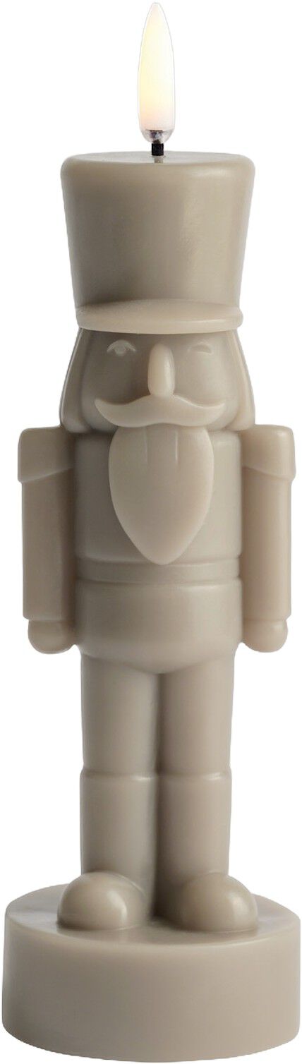 LED candle, Nutcracker, Sandstone, Smooth, 7x21 cm