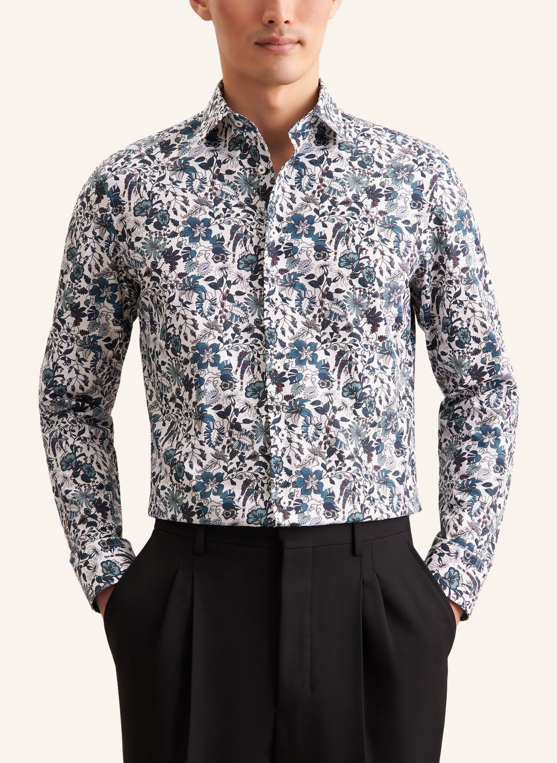 Business shirt Slim 1/1 Kent-Collar Floral