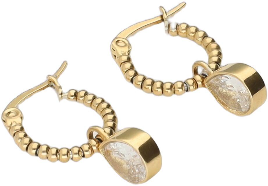 Hoop earrings with rhinestone pear drop