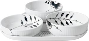 Sort Mega Riflet Serveringssæt 4 dele