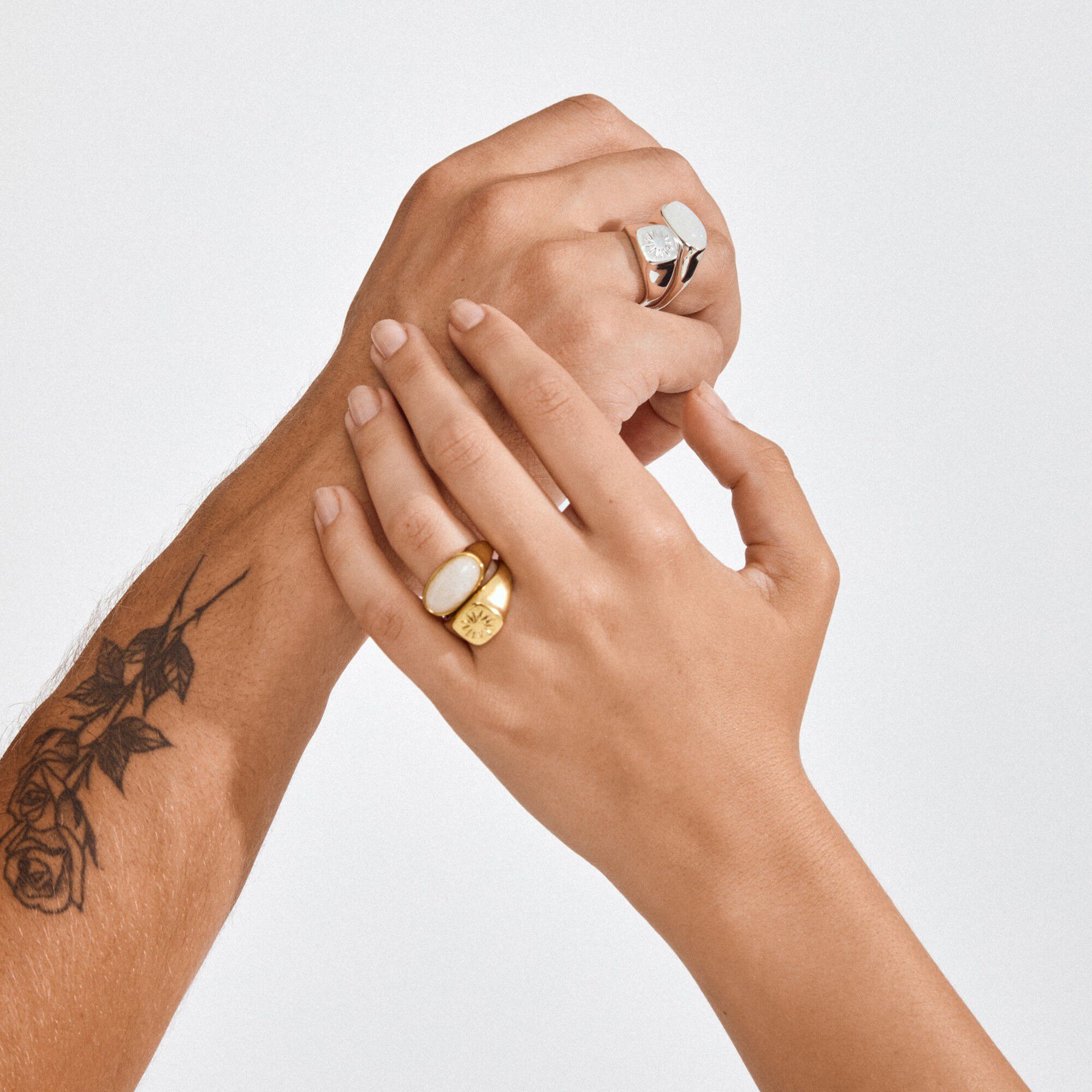 PRISM rings 2-in-1 set, gold-plated