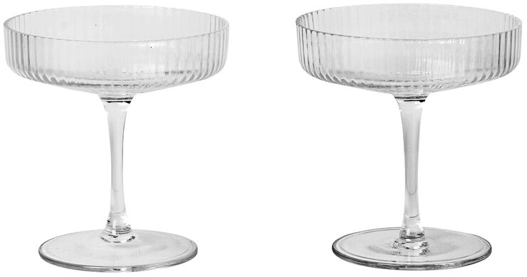 Ripple Champagne Saucers - Set of 2 - Clear