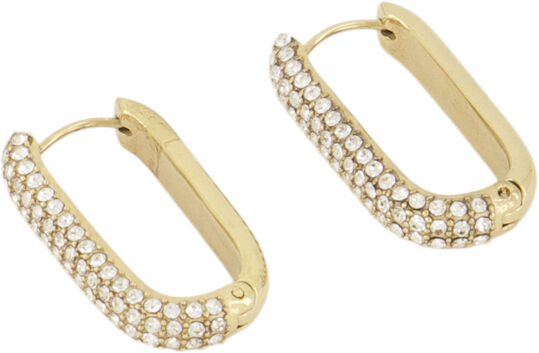 Rectangular earrings with stones