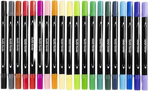 Tekstiltusch, streg 2,3+3,6 mm, standardfarver, 20 stk.