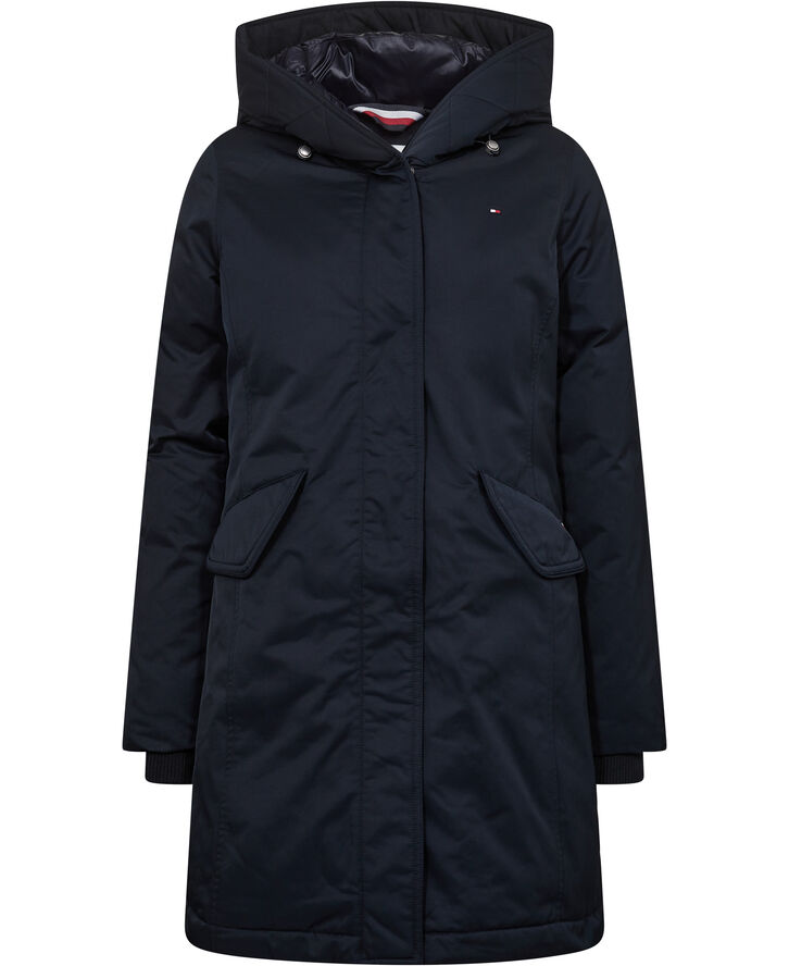 NYLON MIX PADDED HOODED PARKA