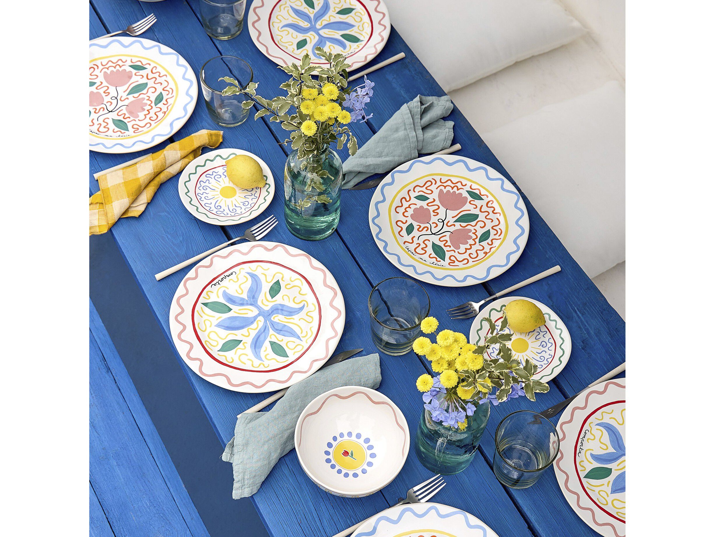 Tallerken flat Bliss 27 cm Rosa/Gul Keramikk