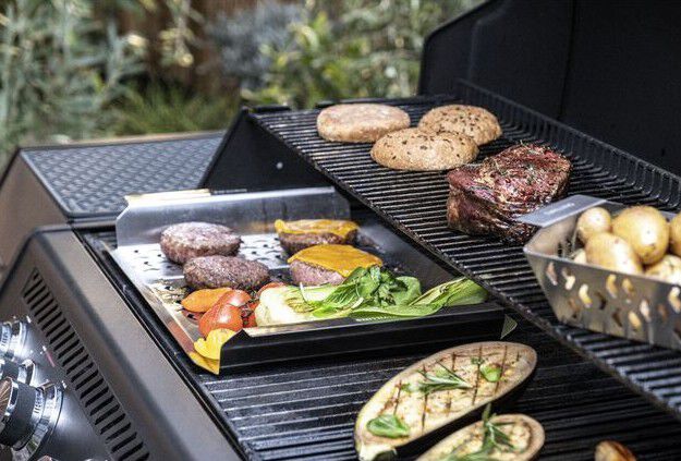 BBQ+ Grillkurv XL S&oslash;lv Rektangul&aelig;r