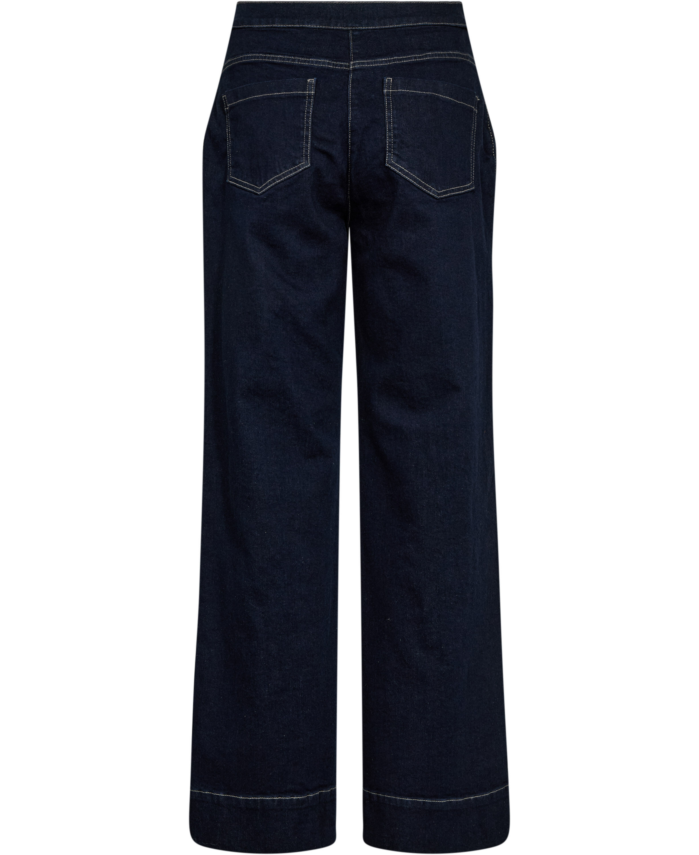 Esther 7 Bukser med lige ben med knappe detalje - GOTS