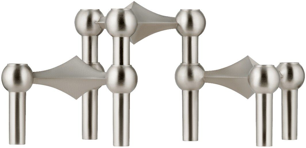 Nagel candle holder set with 3 pcs - brushed chrome