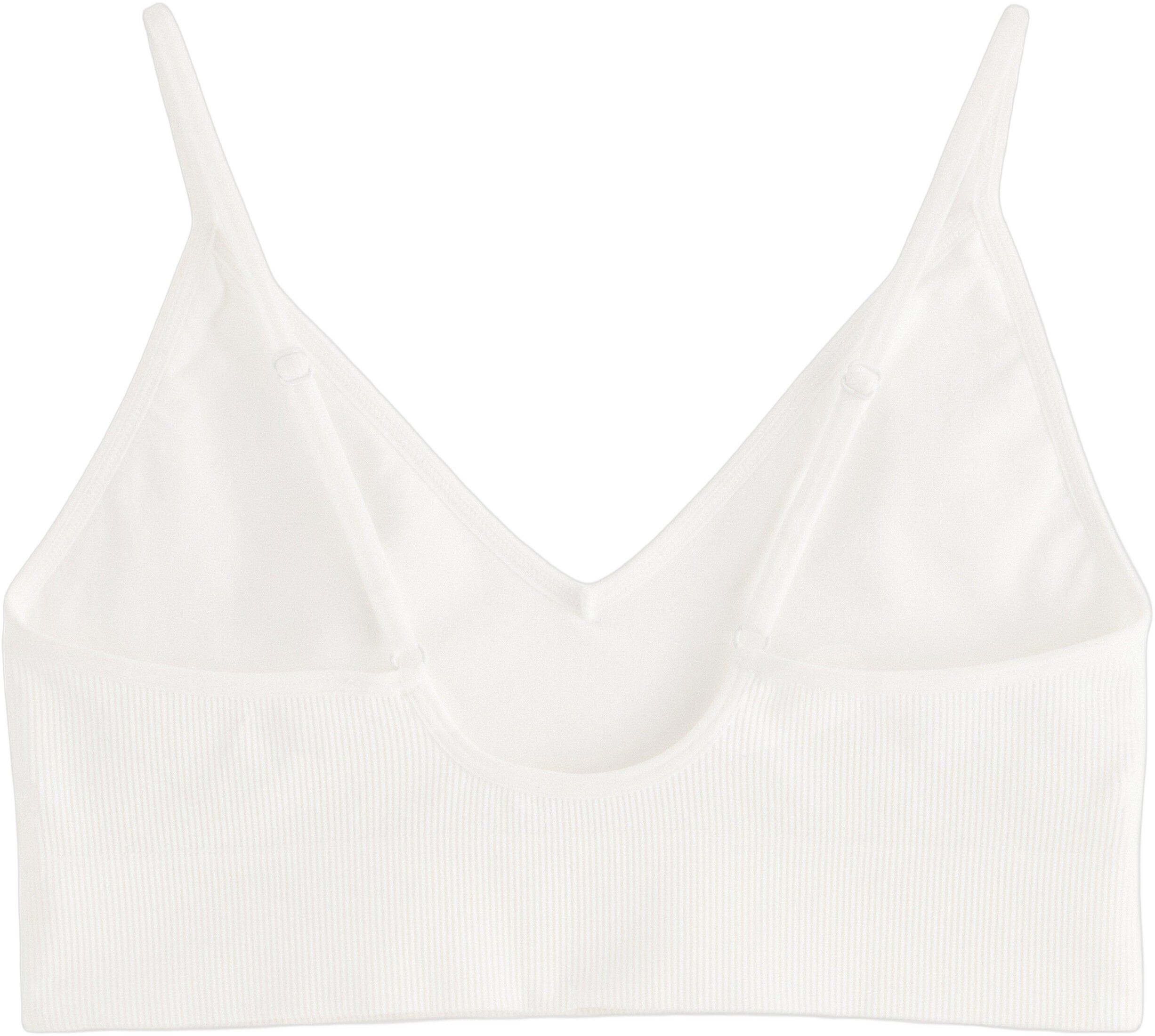 Myk ribbet bh uten s&oslash;mmer med v-ringning