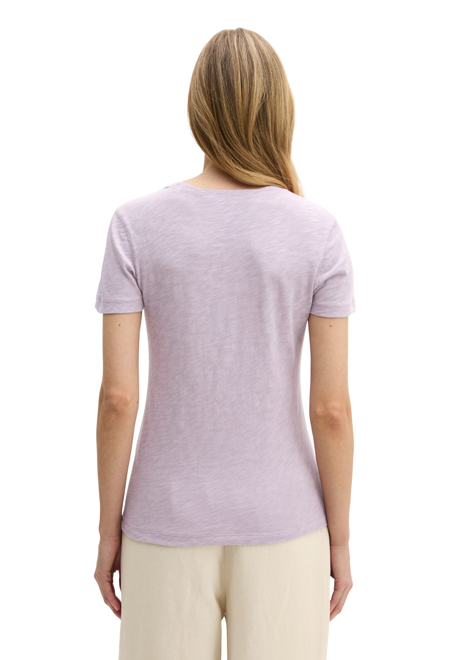 T-shirt, deep round neck twisted