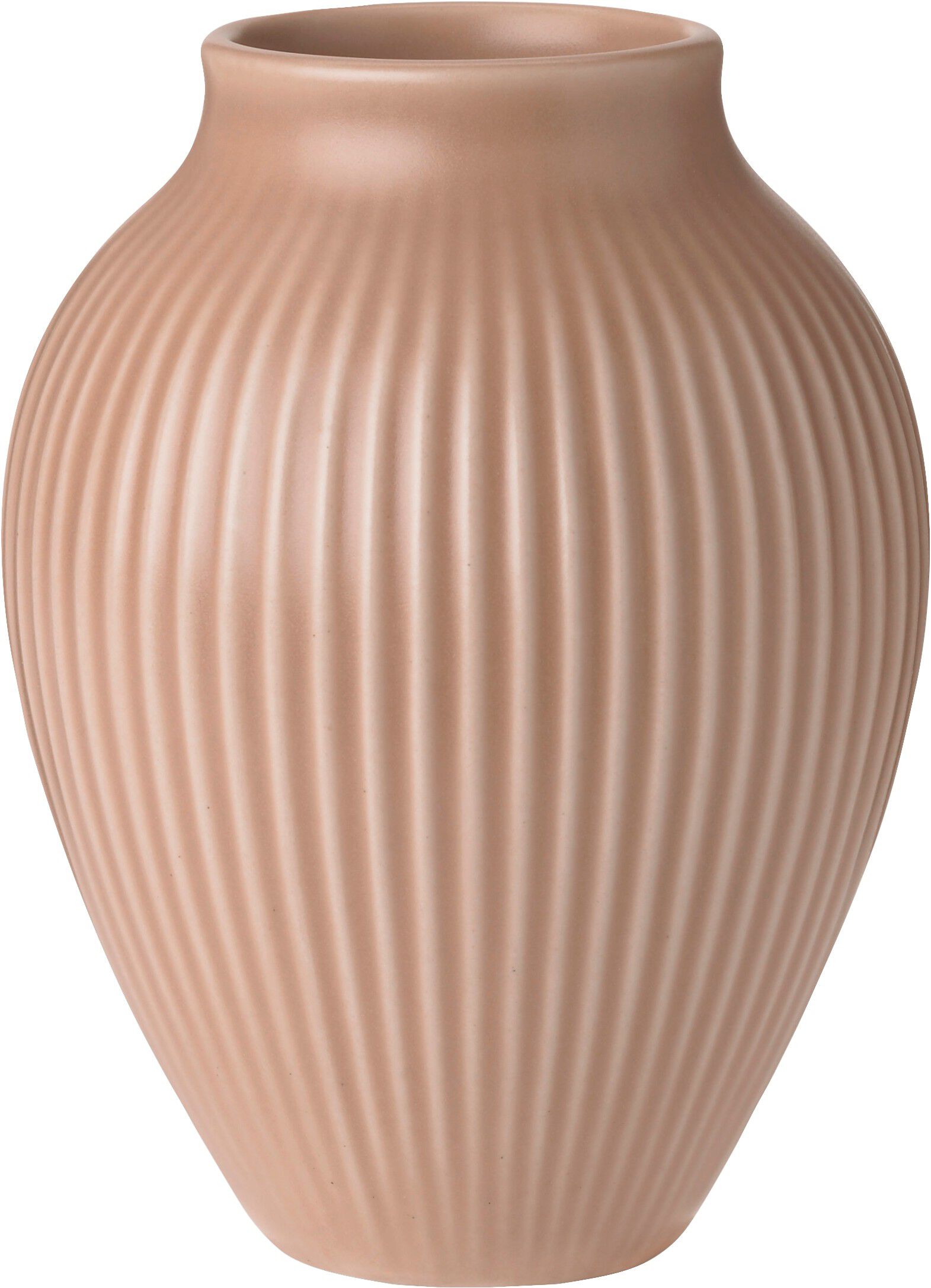 Knabstrup vase H 12. 5 cm ripple mat dusty rose