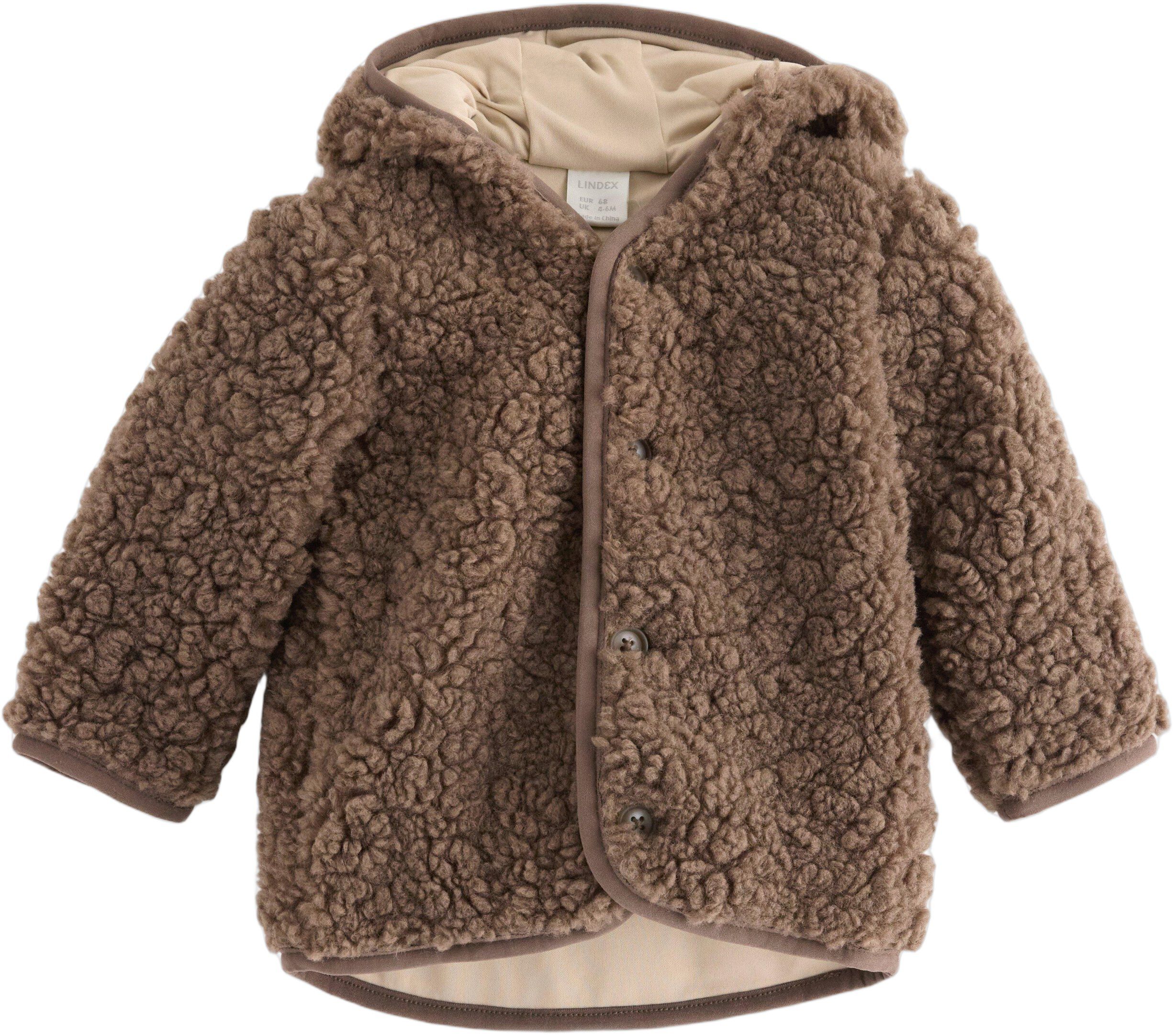 Hyggelig luvjakke med jerseyfor, kn