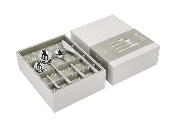 Bestikksett Fuga 16 deler Matt/Blankt stål