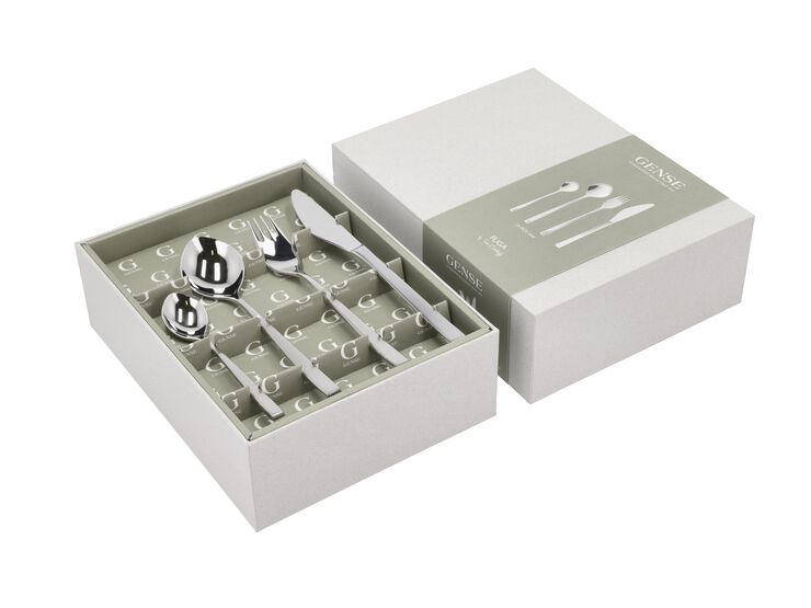 Bestikksett Fuga 16 deler Matt/Blankt stål