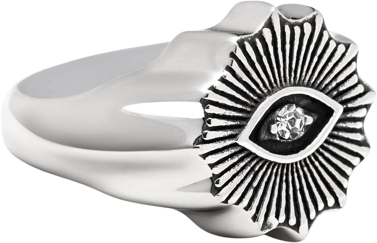 Men's Vintage Evil Eye Ring with Clear Crystal