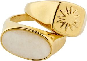 PRISM rings 2-in-1 set, gold-plated