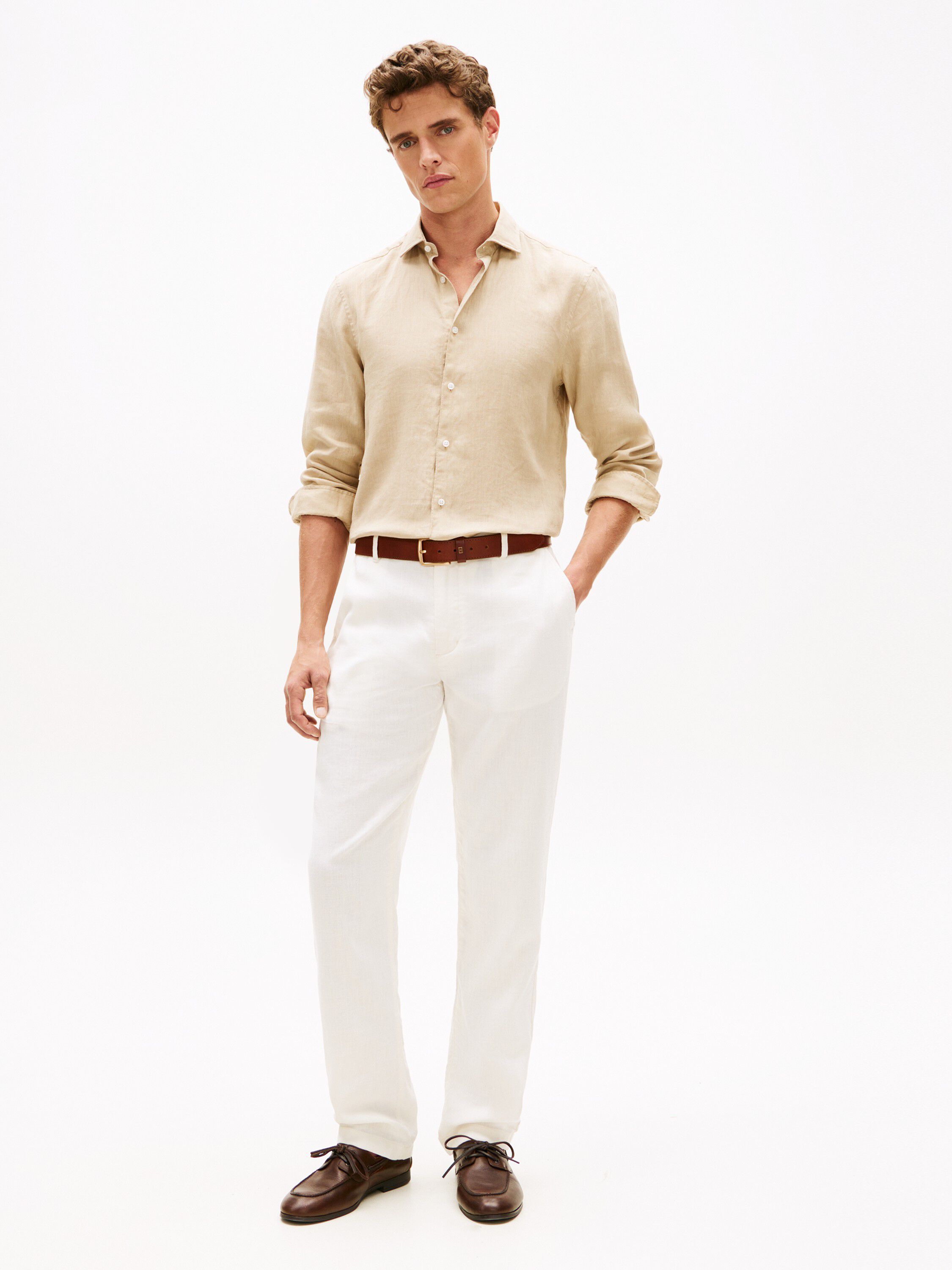 Denton Straight Leg Linen Blend Chinos