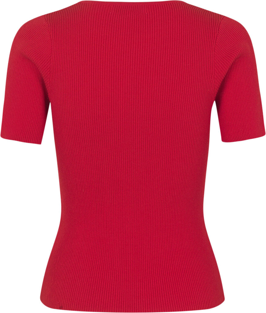 Rib knit short sleeve top