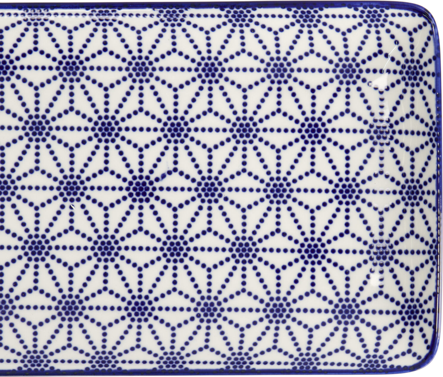 Nippon Bl&aring; plade rektangel 21x13,5cm Stjerne