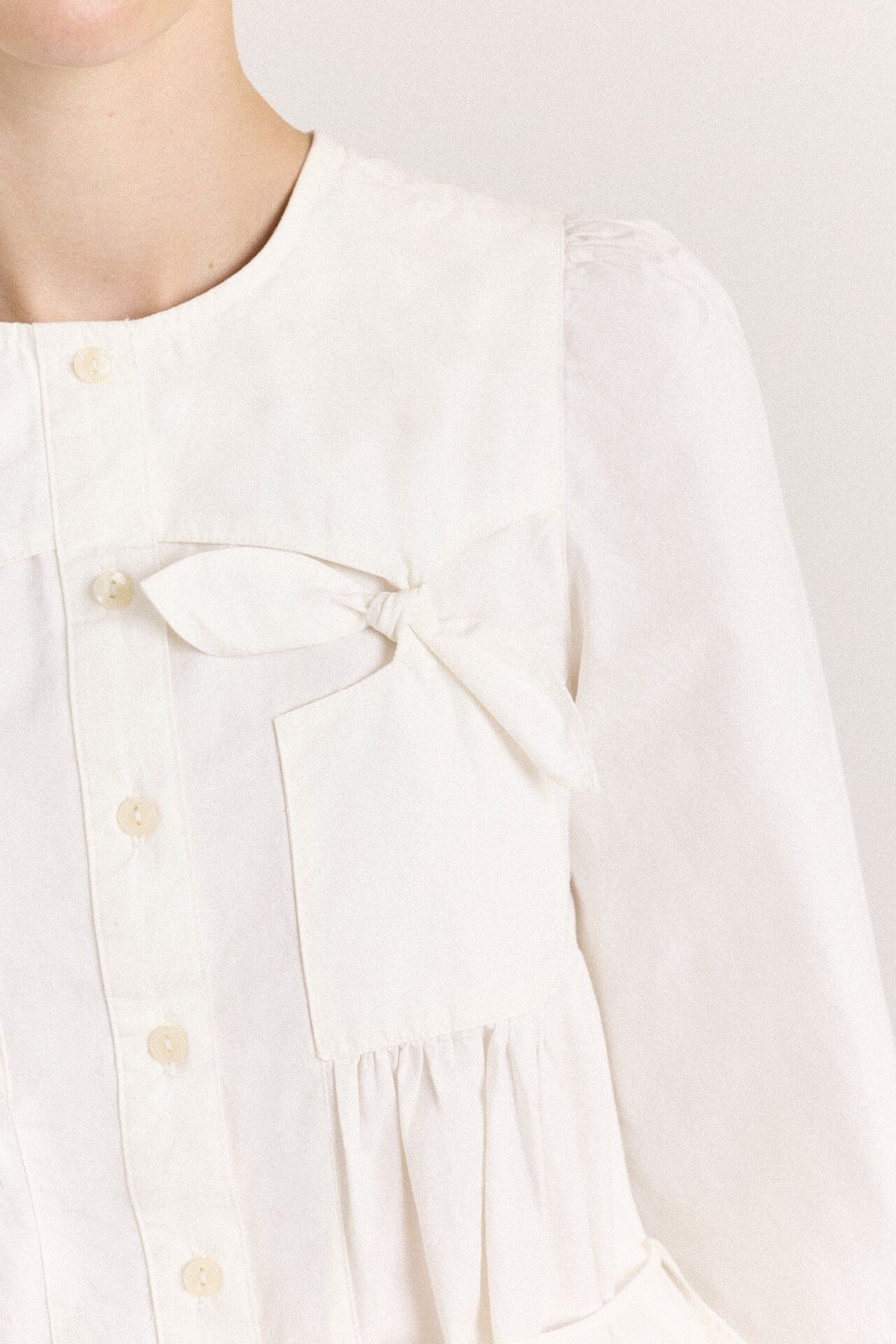 LETTIE BOW DETAIL BLOUSE - WHITE