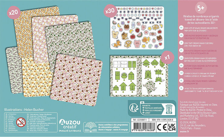 Auzou - Aktivitetssæt - Kawaii origami