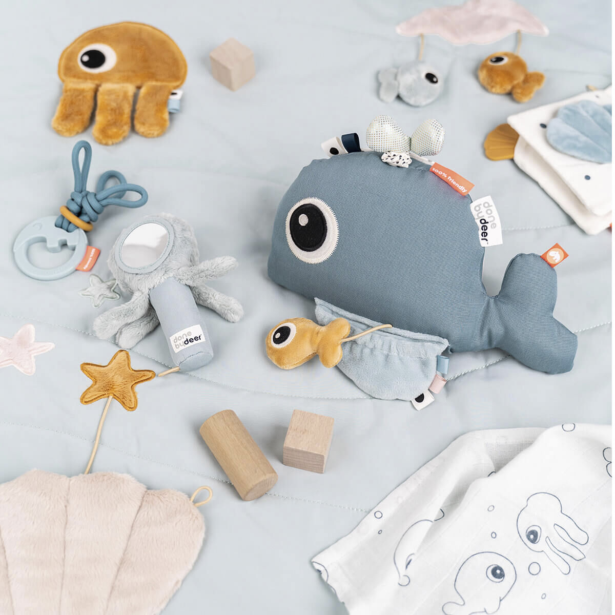 Sanserangle m/spejl Jelly Bl&aring;