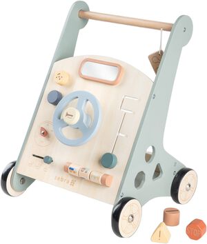 Gåvogn m/aktiviteter bil, træ