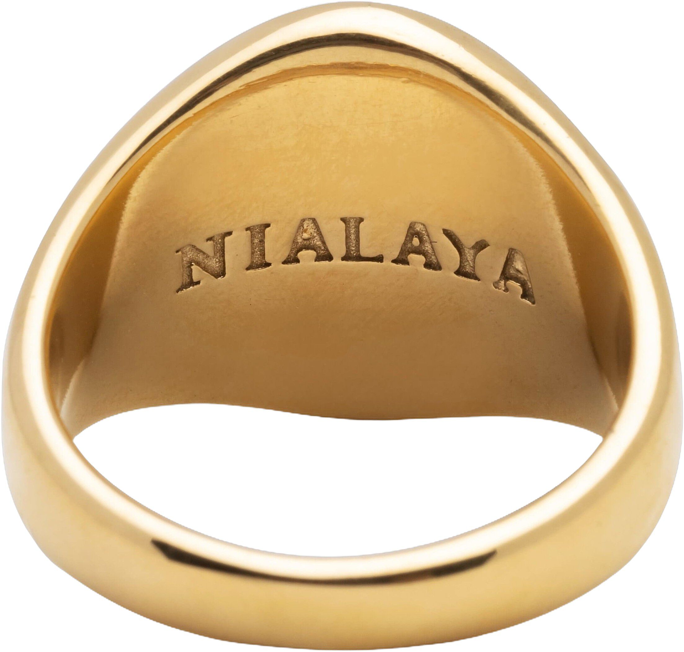 Men's Stainless Steel Lion Crest Ring with Gold Plating