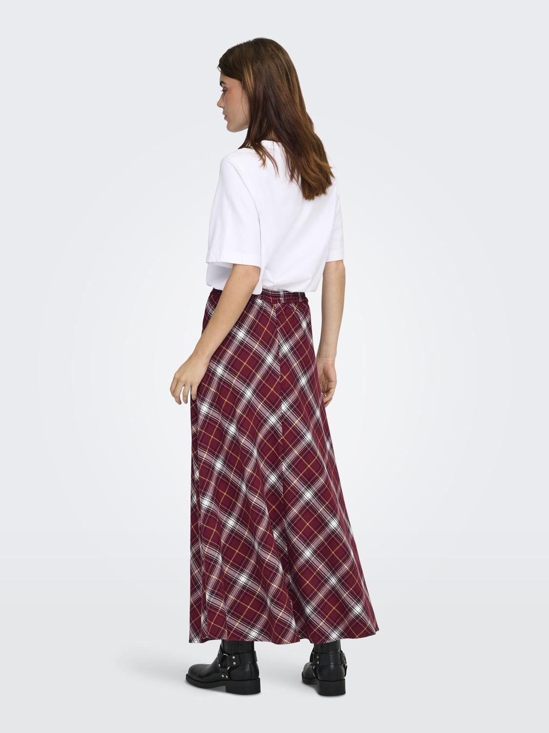 Onlwren Check Long Skirt Wvn