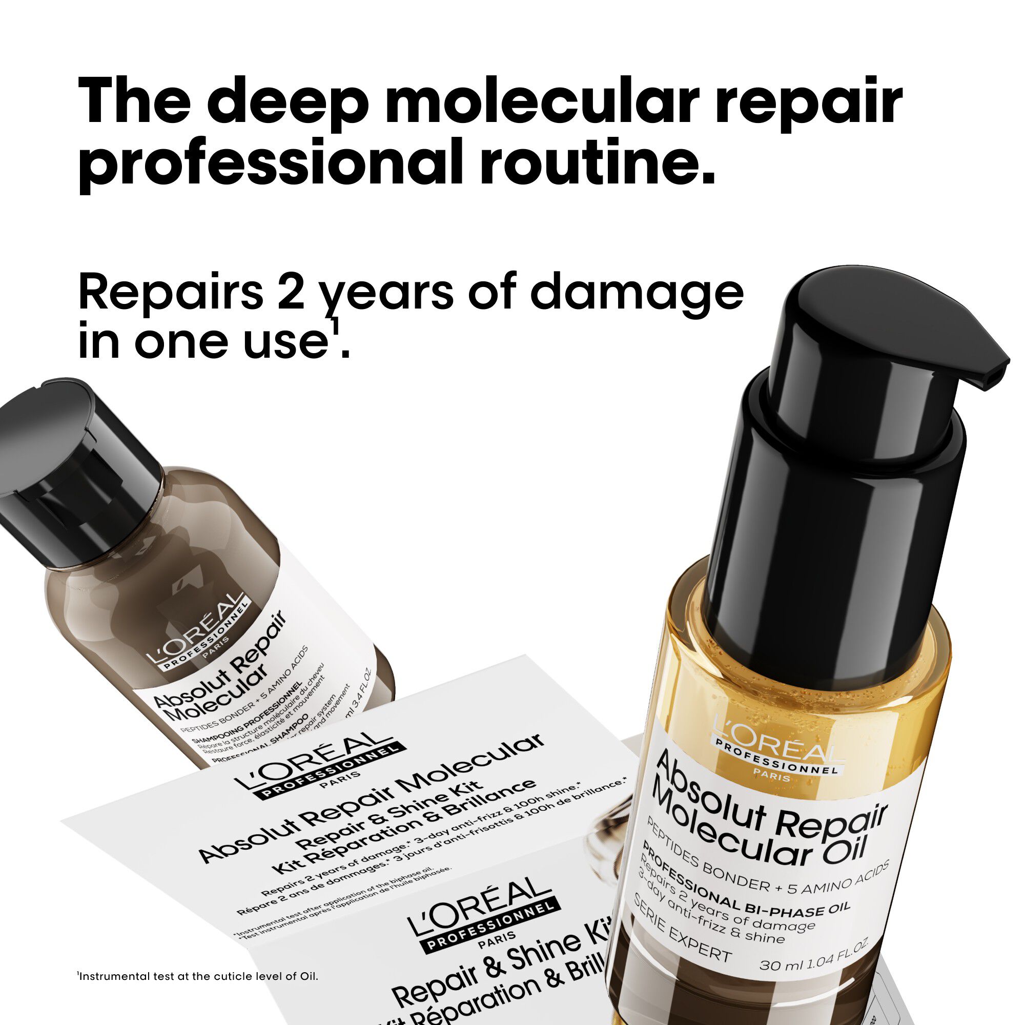 Absolut Repair Molecular Mini Duo Kit (Shampoo 100 ml + Bi-Phase Oil 3