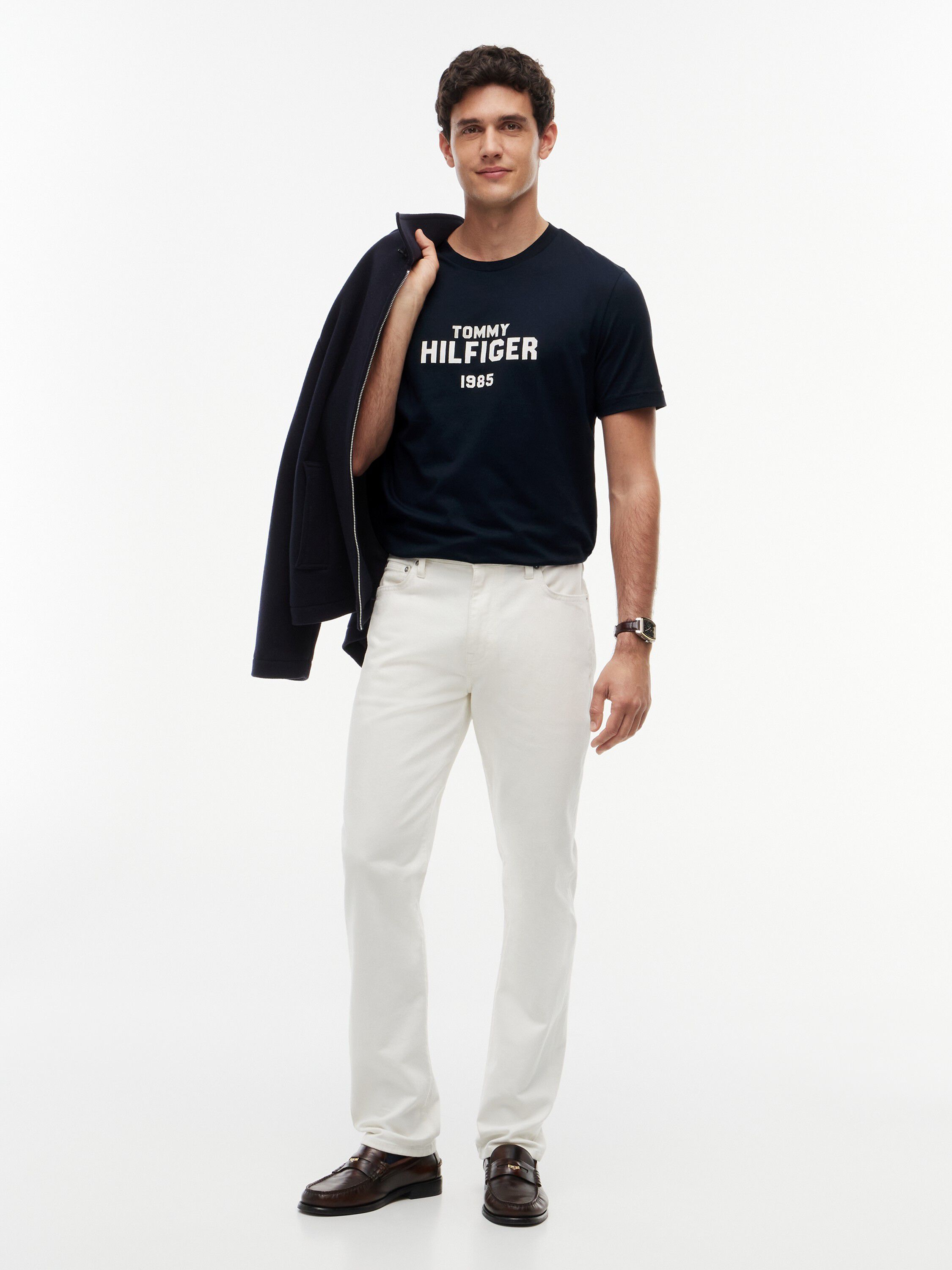 Contrast Logo Crew Neck Jersey T-Shirt