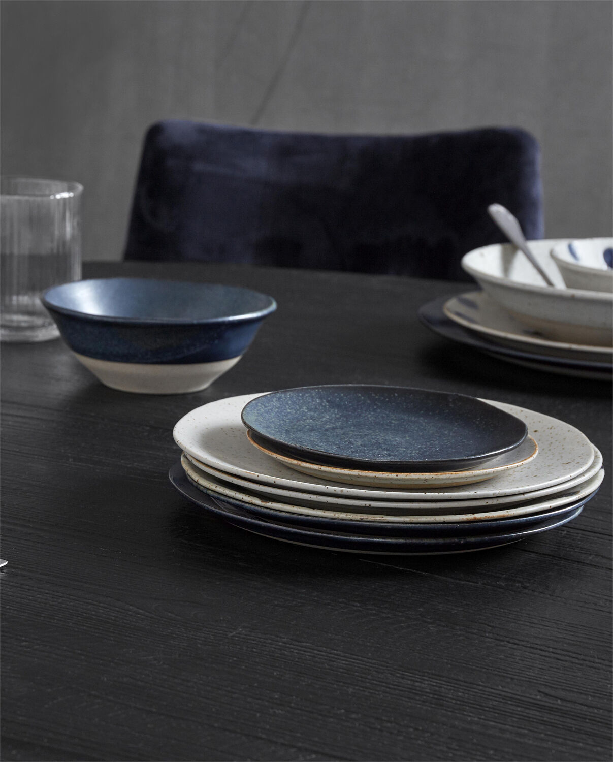 GRAINY saucer/cake plate, dark blue