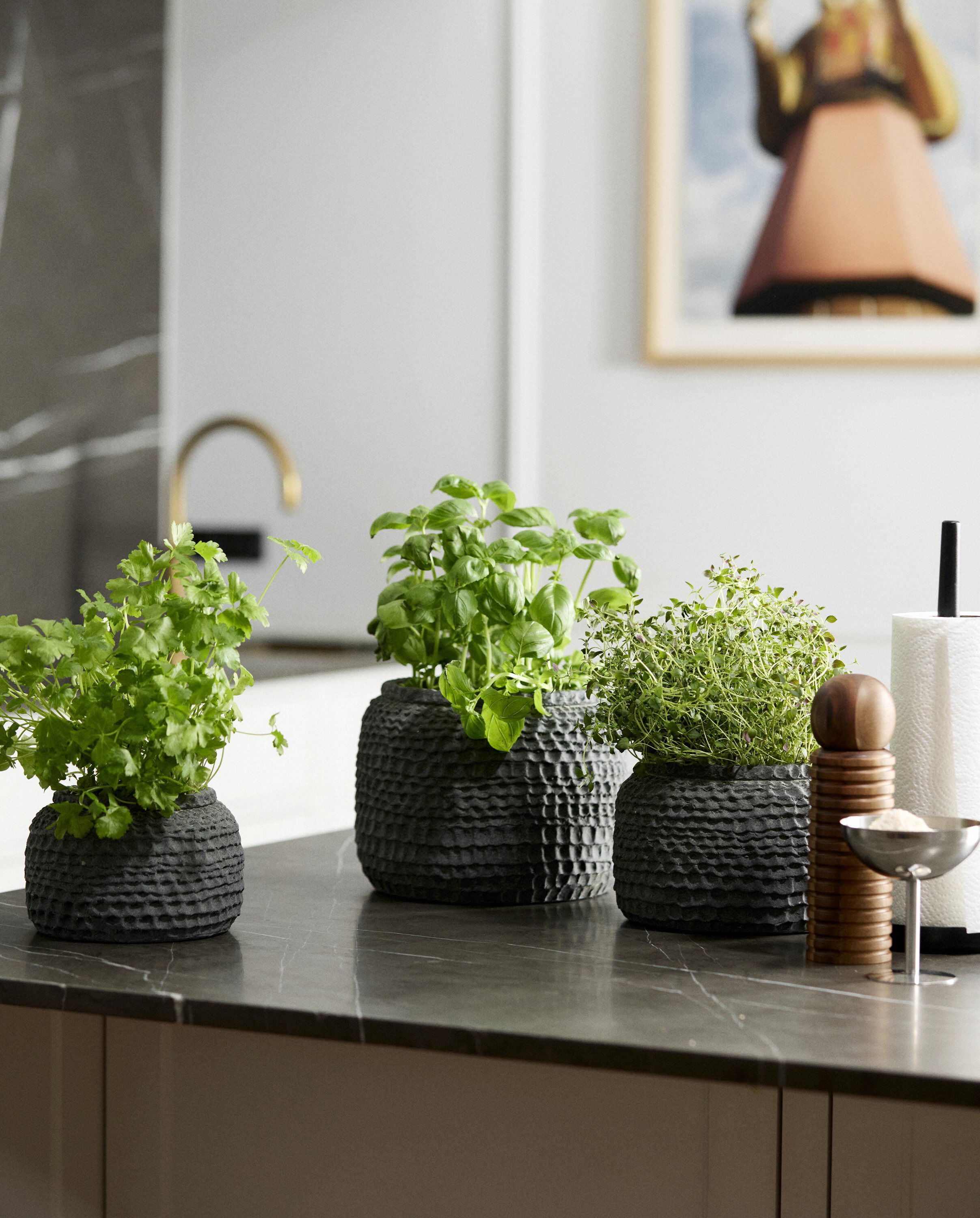 PIPER paper towel holder, wood - black