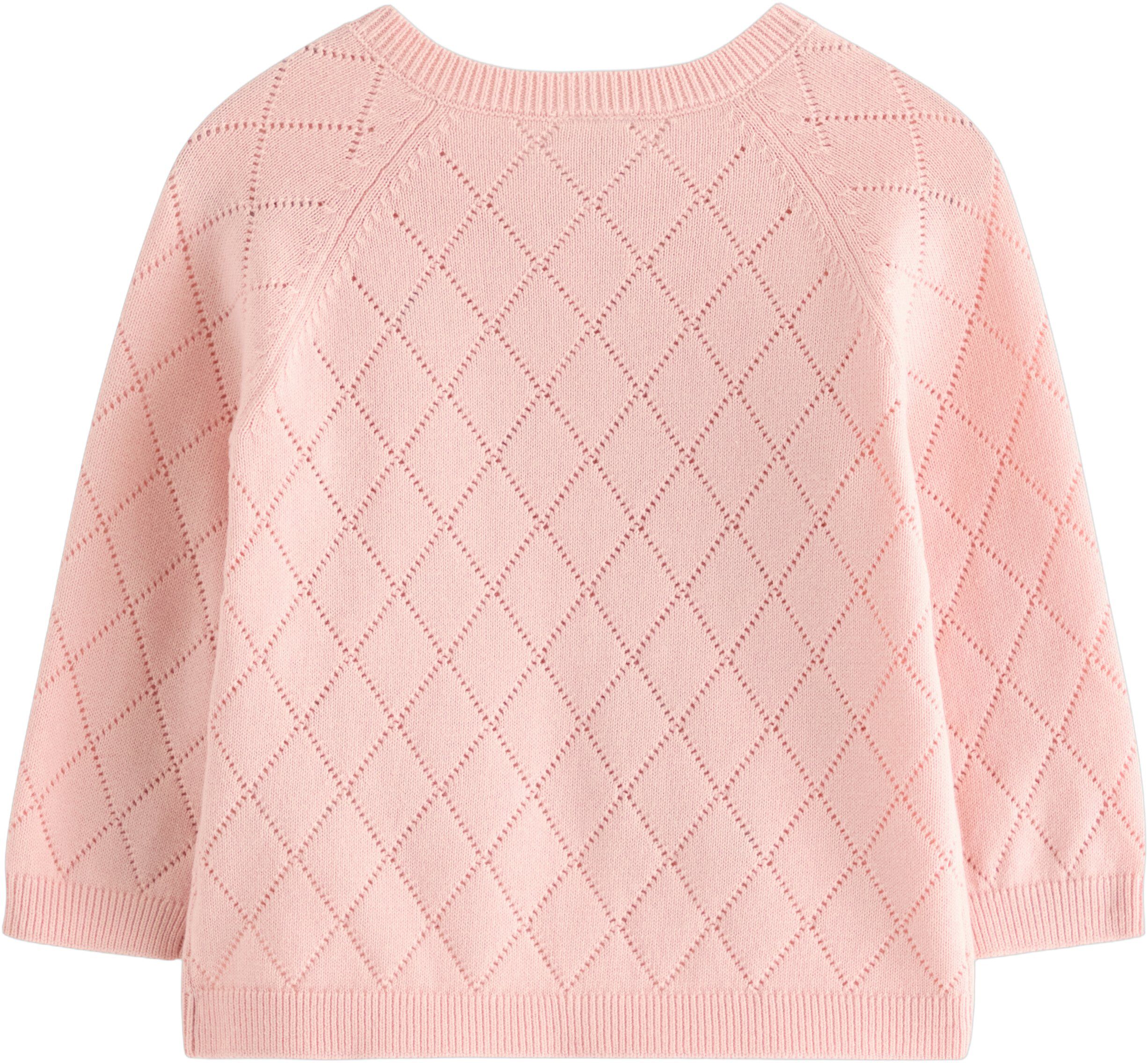 Stickad cardigan med broderade deta