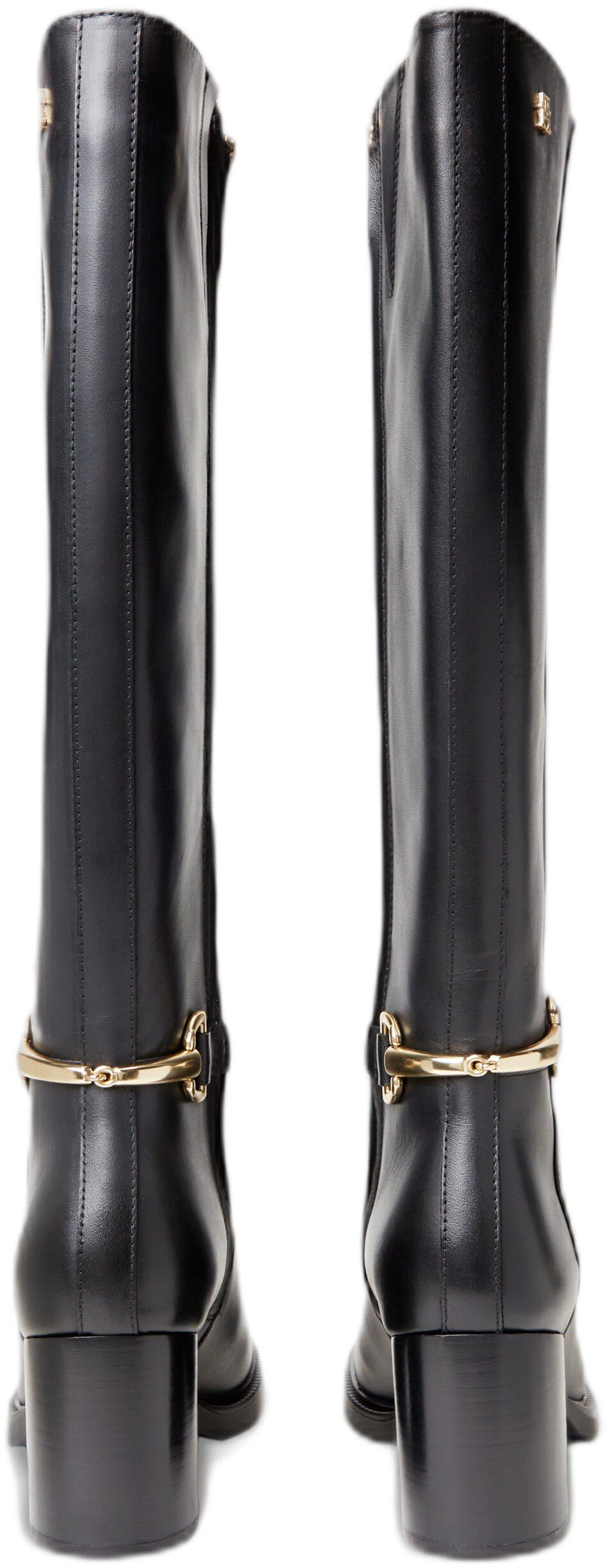 Leather Block Heel Riding Boots