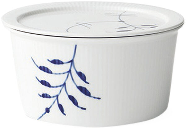 Blå Mega Riflet 100 cl. skål med låg