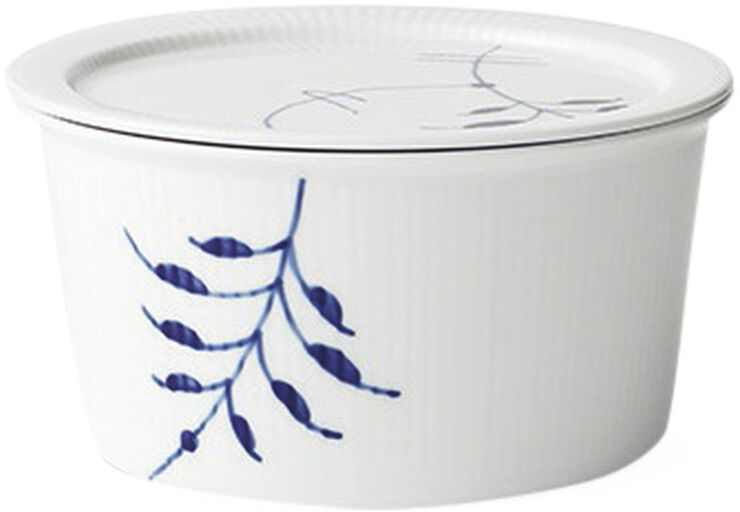 Blå Mega Riflet 100 cl. skål med låg